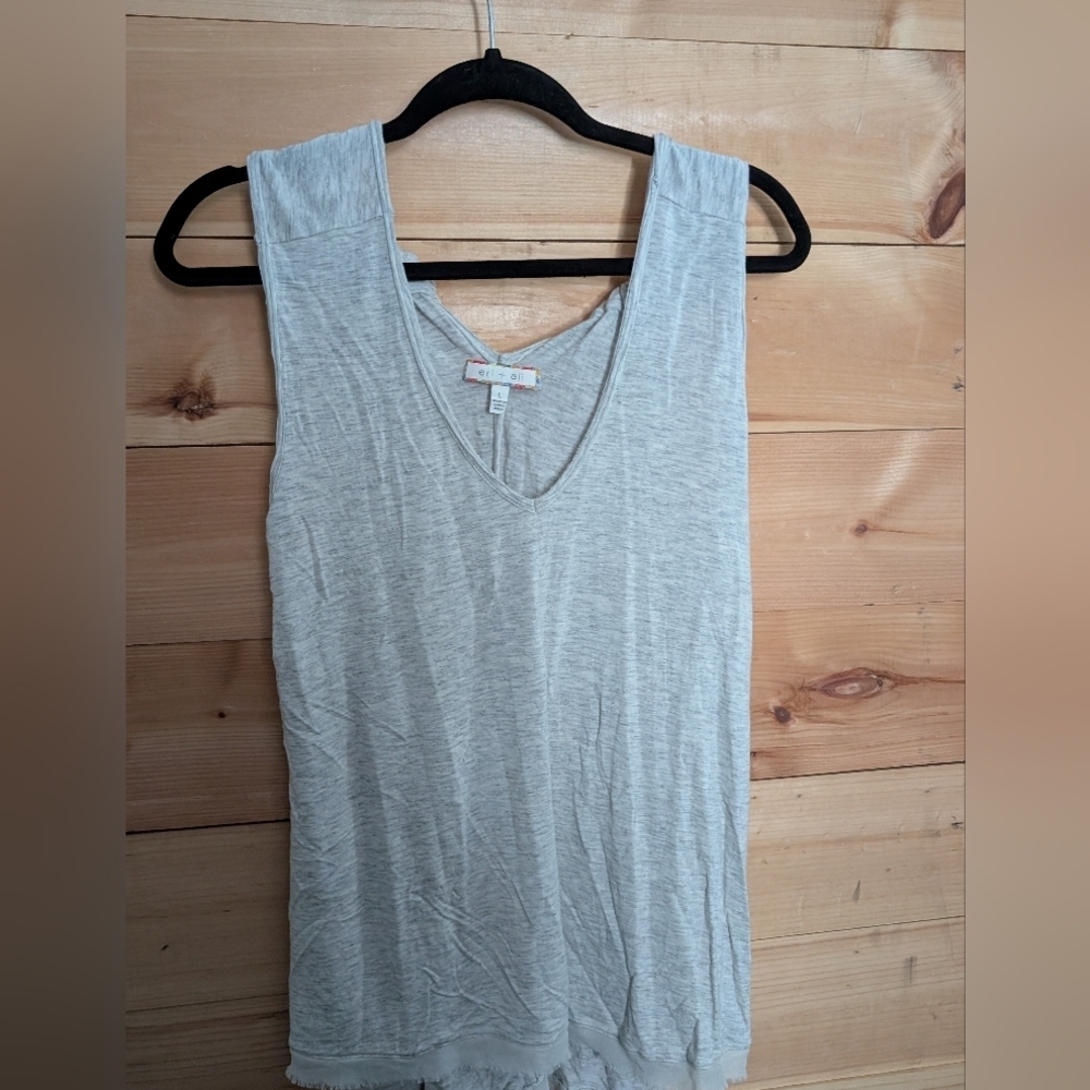 Eri +Ali Grey Light Gray Tank Top With Chiffon Tie Large